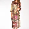 abito stampato fucsia/beige