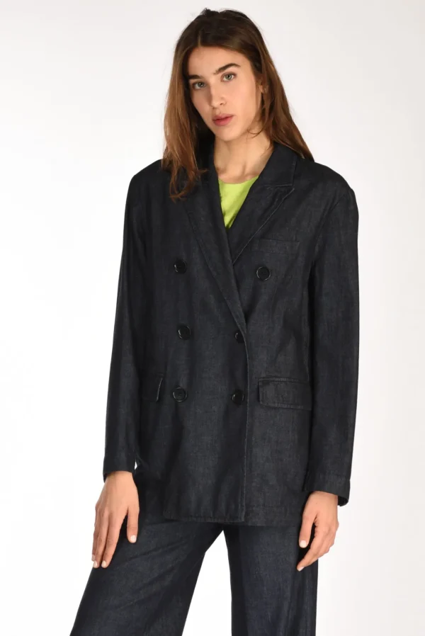 blazer denim blu