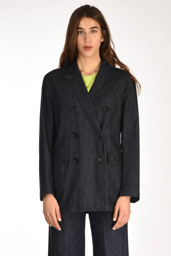 blazer denim blu