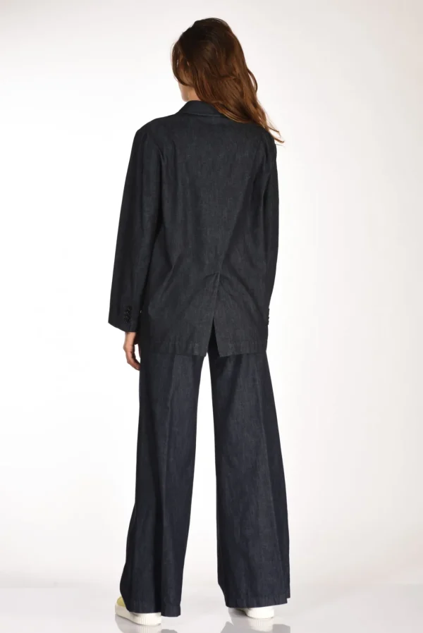 blazer denim blu