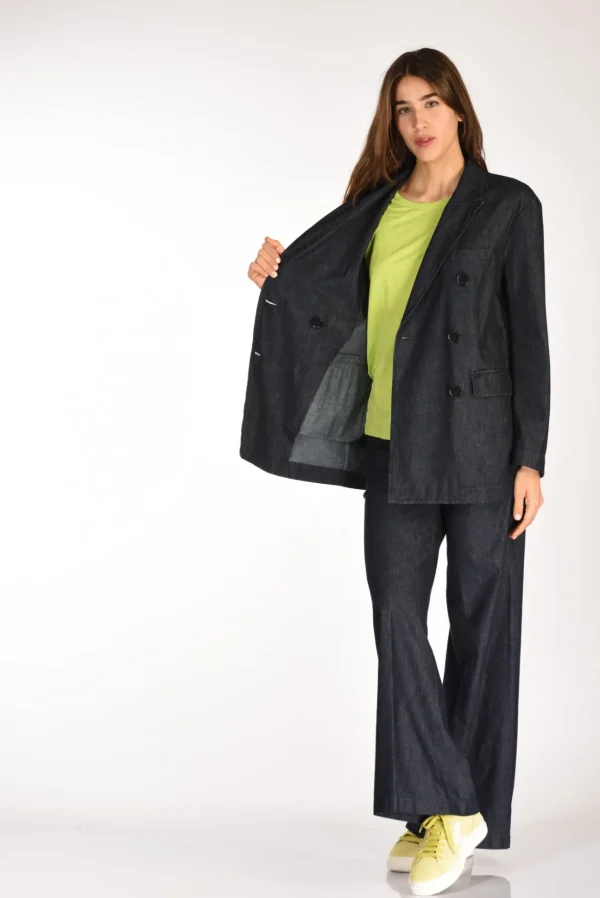blazer denim blu