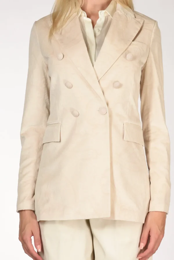blazer jaquard bianco naturale