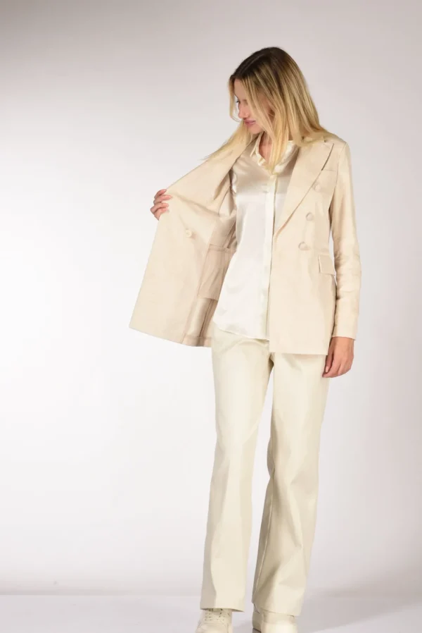 blazer jaquard bianco naturale
