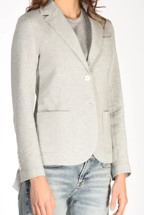 blazer monopetto grigio melange