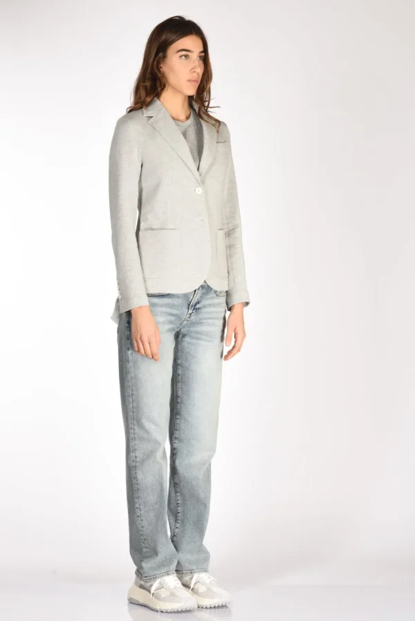 blazer monopetto grigio melange