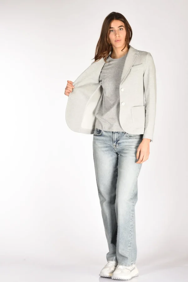 blazer monopetto grigio melange