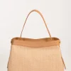 borsa a mano beige + multicolor