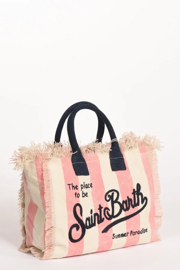 borsa colette rosa/bianco