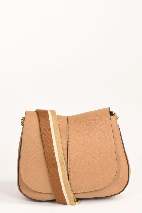 borsa helena round beige cammello