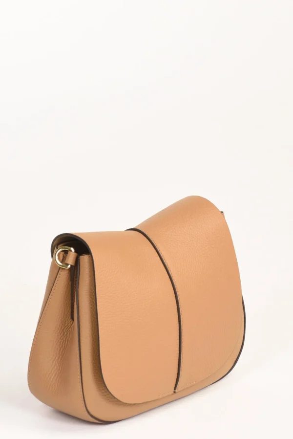 borsa helena round beige cammello