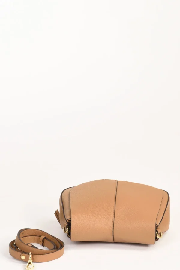 borsa helena round beige cammello
