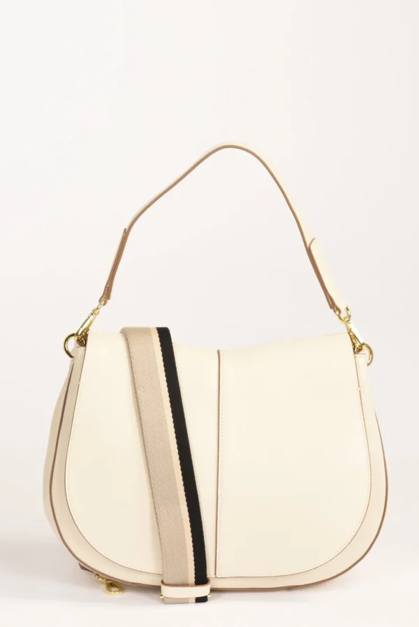 borsa helena round bianco naturale