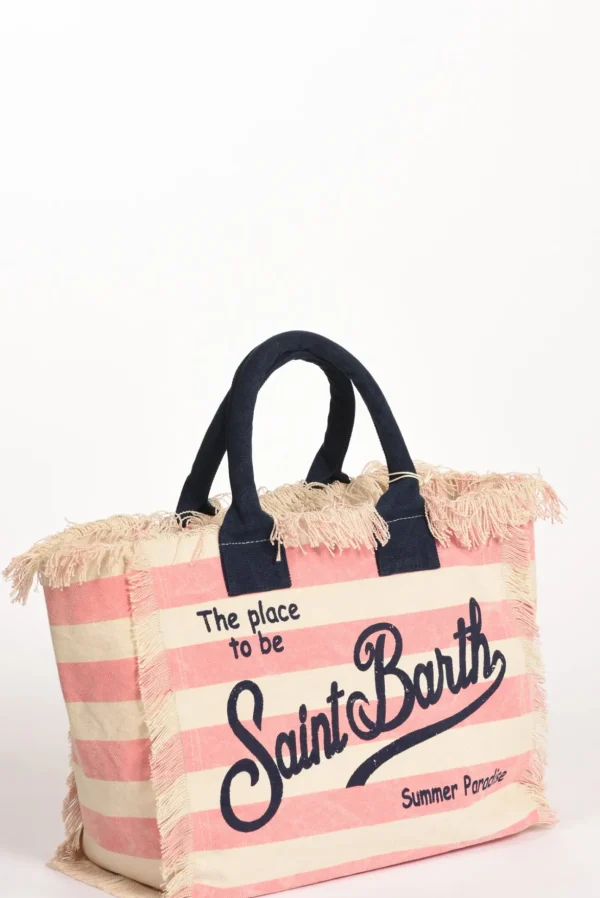 borsa vanity rosa/bianco