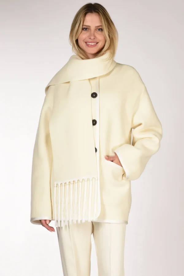 caban stola bianco naturale