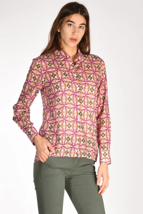 camicia andrea rosa/verde