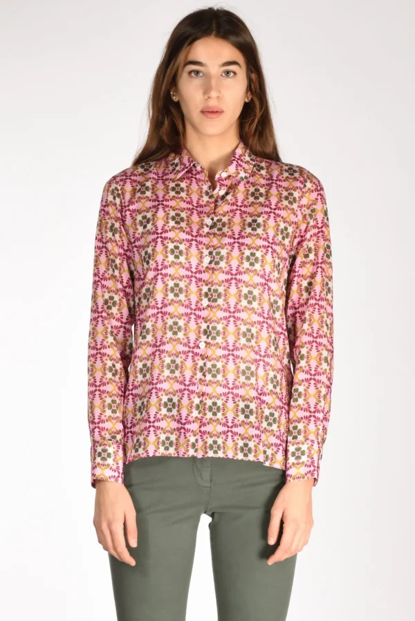 camicia andrea rosa/verde
