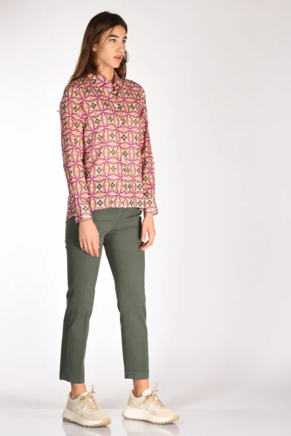 camicia andrea rosa/verde