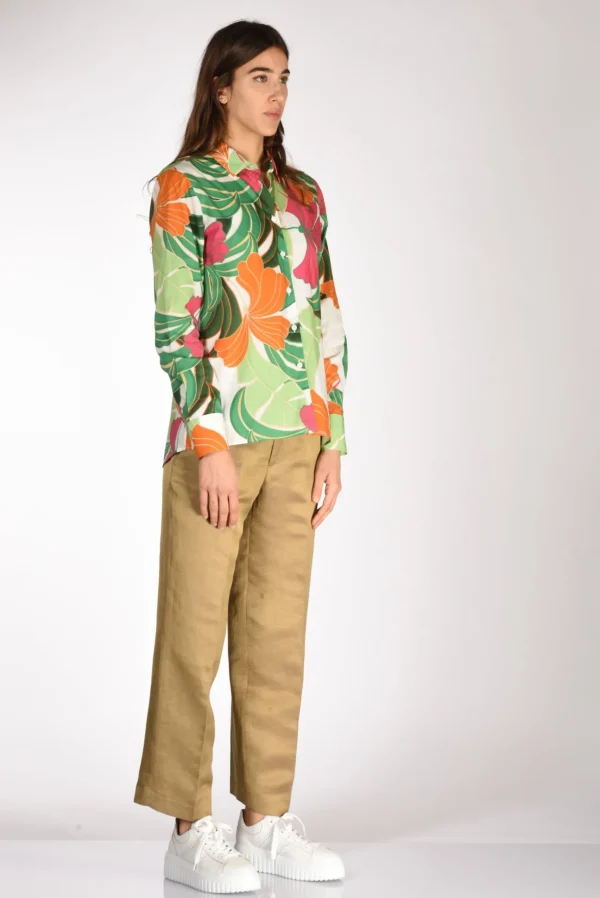 camicia andrea verde/multicolor