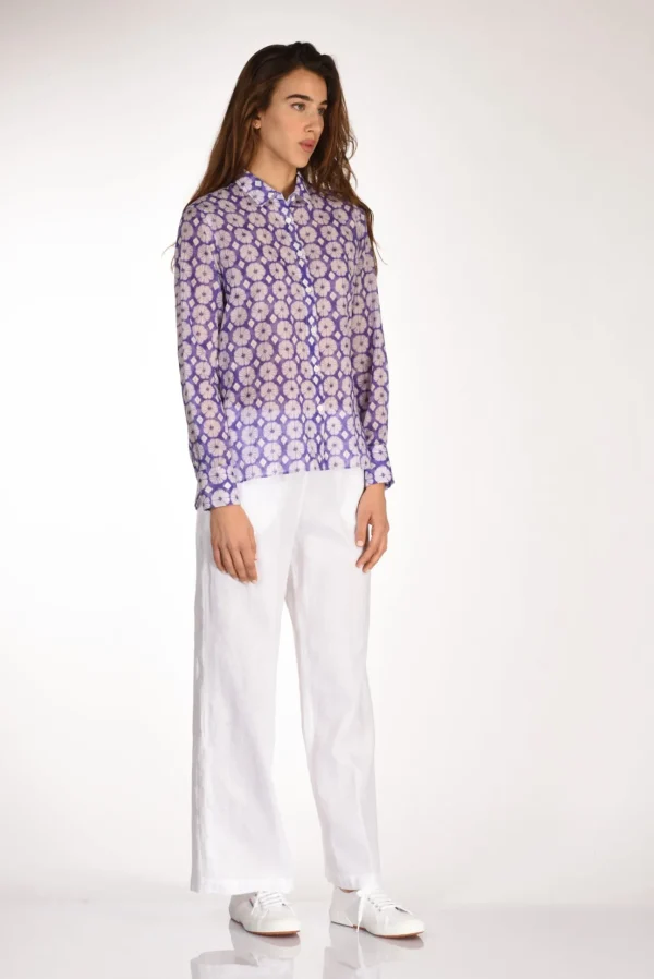 camicia andrea viola/bianco
