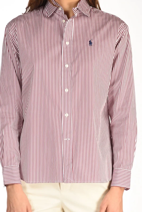 camicia bianco/bordeaux