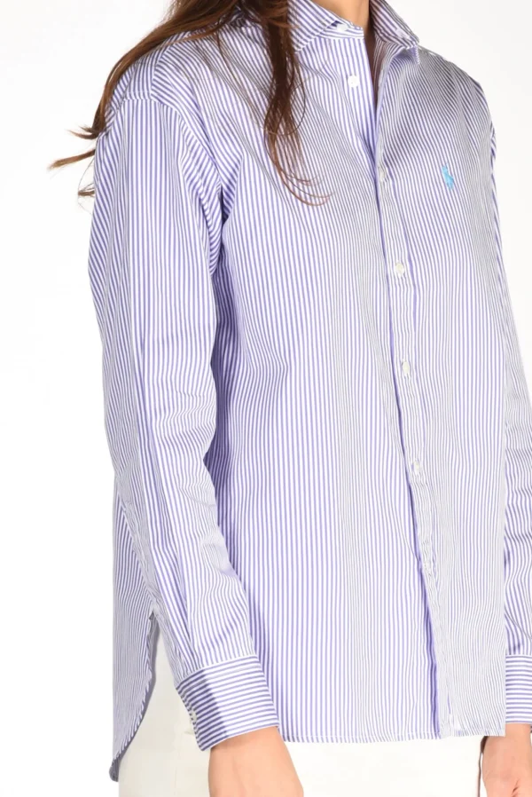 camicia bianco/viola chiaro