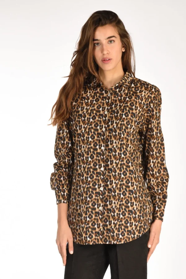 camicia brigitte marrone/nero/beige chiaro