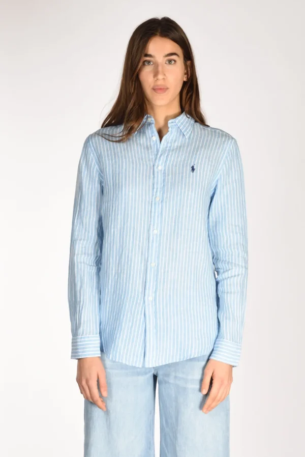 camicia colletto azzurro/bianco