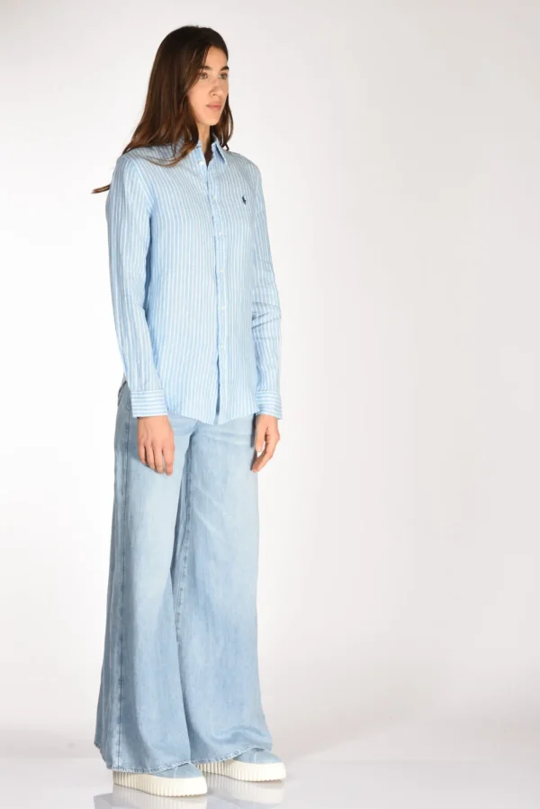 camicia colletto azzurro/bianco