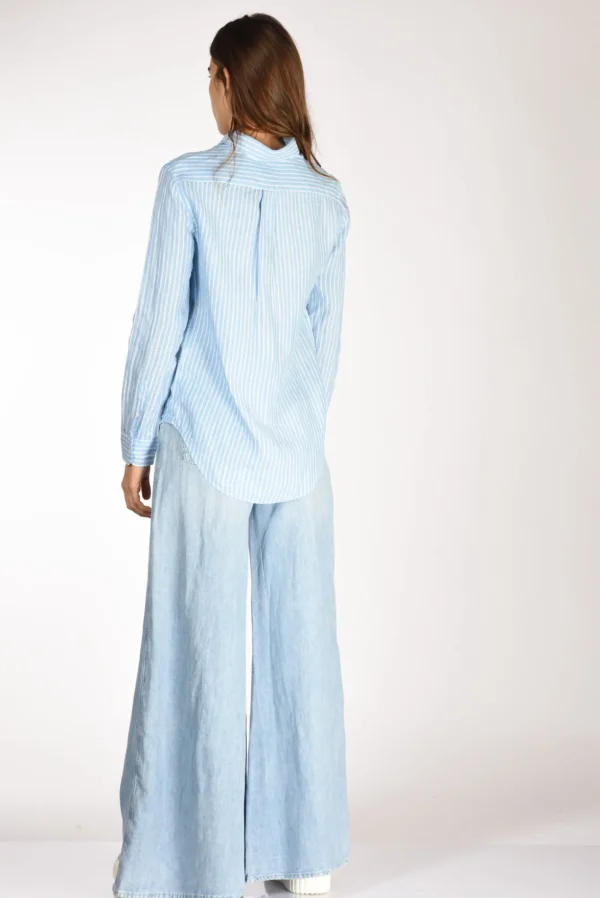 camicia colletto azzurro/bianco