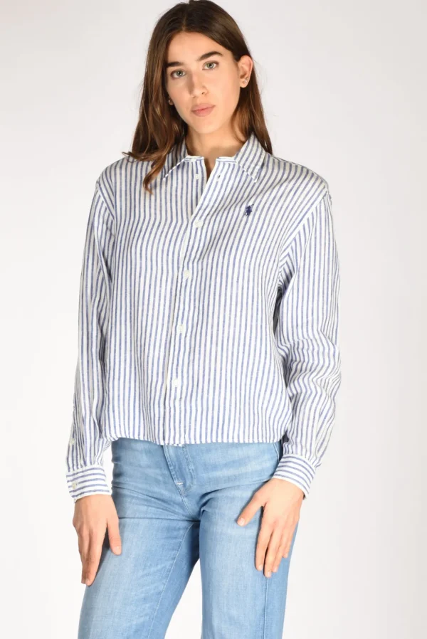 camicia colletto bianco/blu
