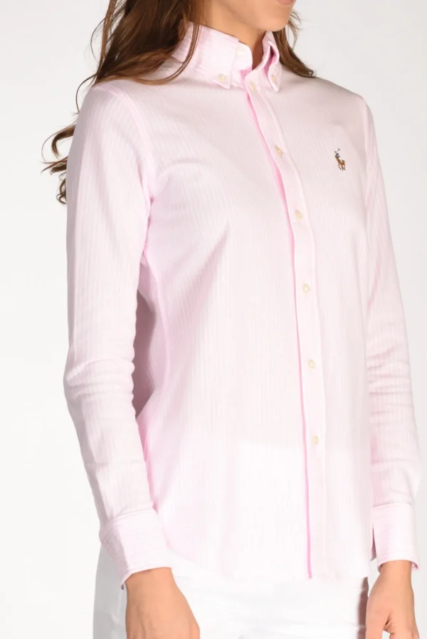 camicia colletto rosa/bianco