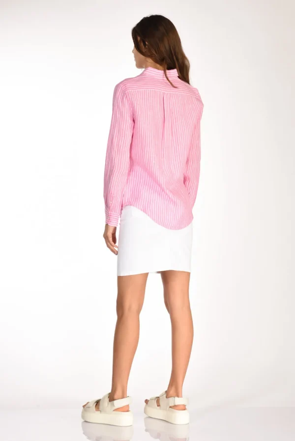 camicia colletto rosa/bianco