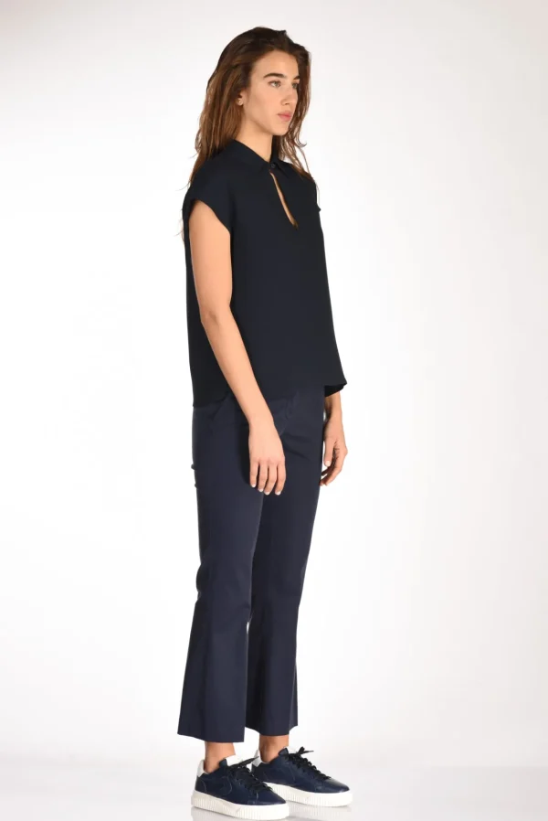 camicia crepe blu