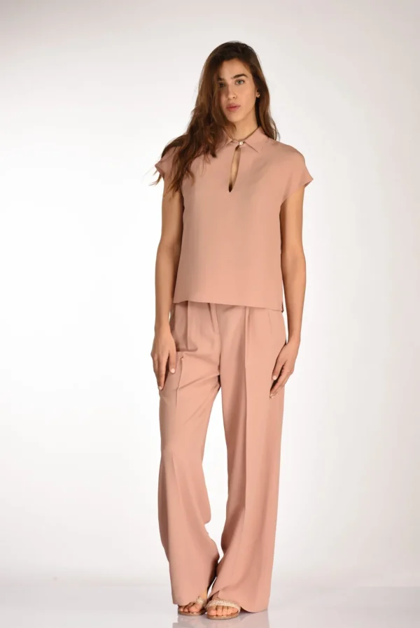 camicia crepe rosa antico