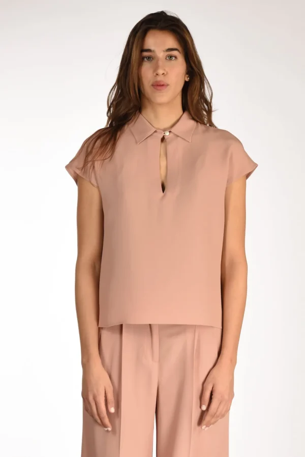 camicia crepe rosa antico
