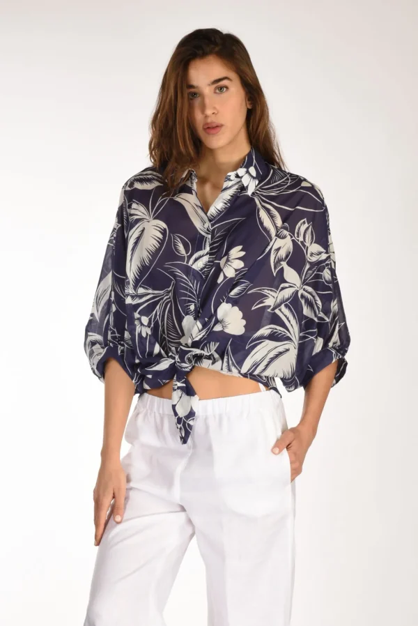 camicia giselle blu/bianco