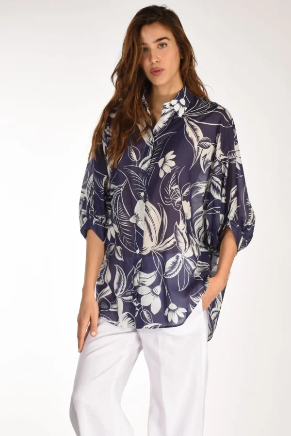 camicia giselle blu/bianco