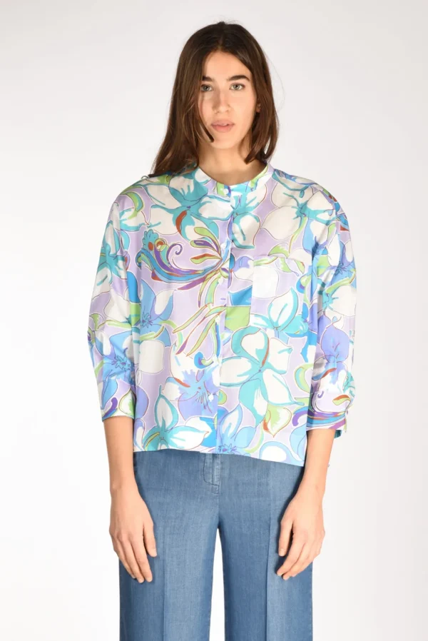 camicia keal azzurro/multicolor