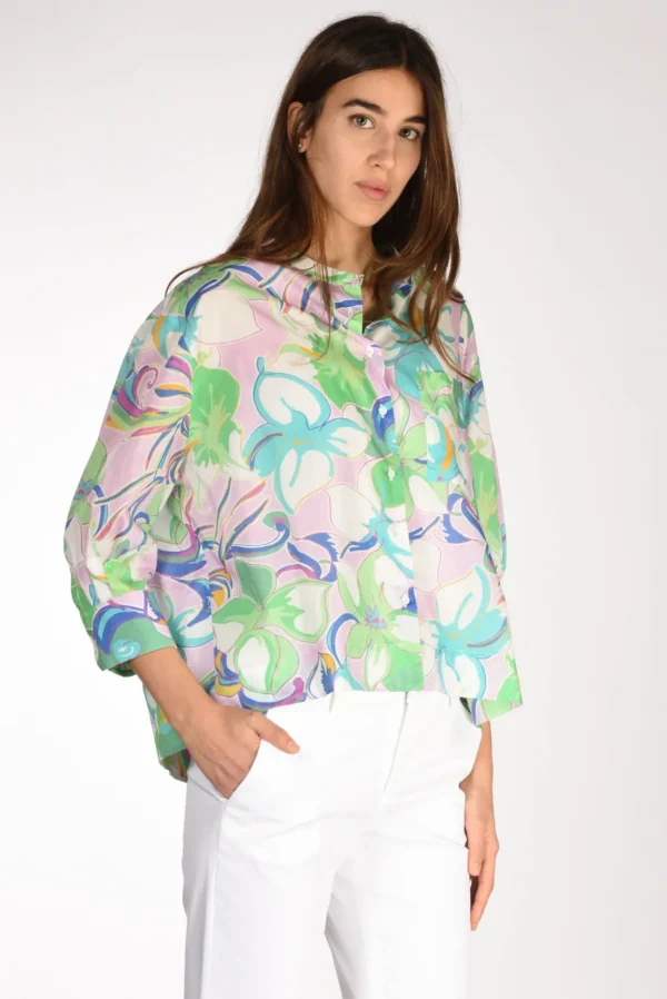 camicia keal verde/multicolor