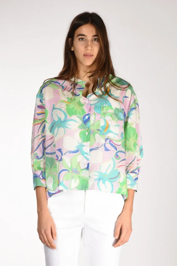 camicia keal verde/multicolor