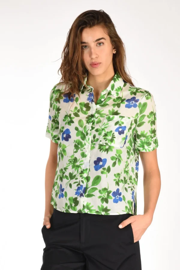 camicia maya verde/bluette