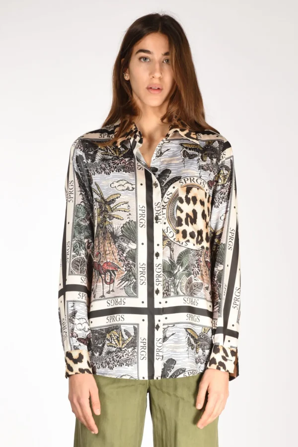 camicia stampa multicolor