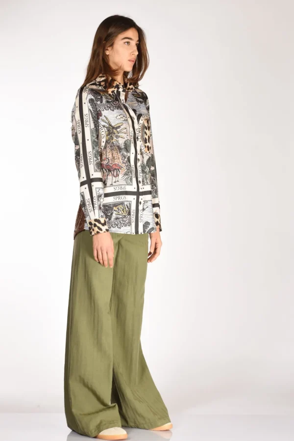 camicia stampa multicolor