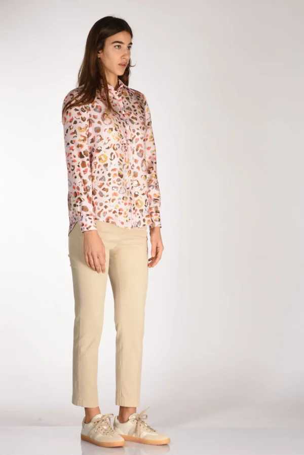 camicia stampa rosa/multicolor