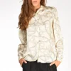 camicia stampata beige chiaro/nero
