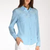 camicia tasche azzurro