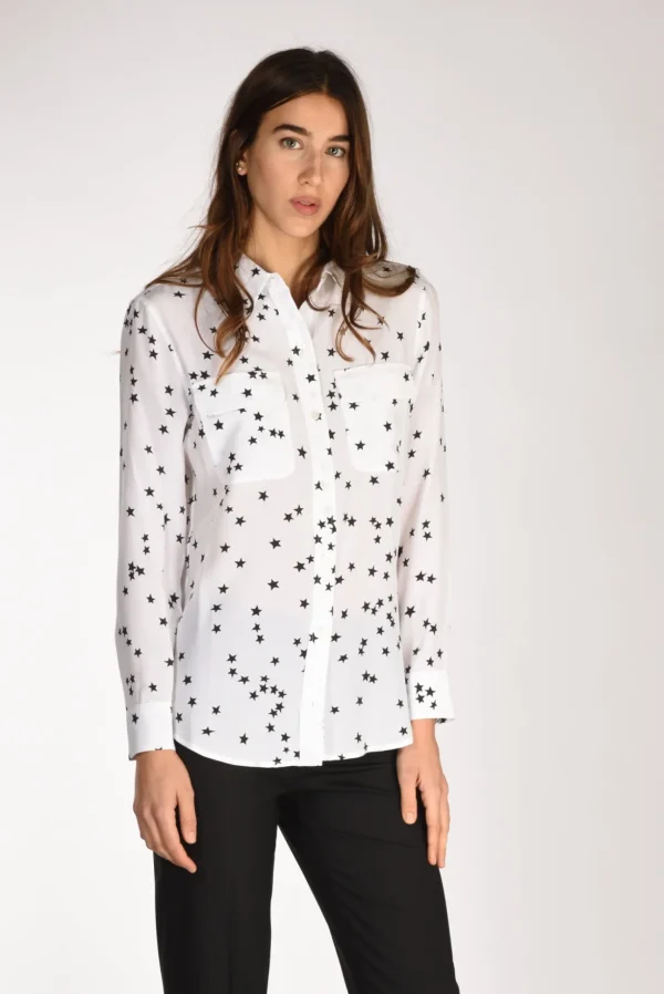 camicia tasche bianco/nero