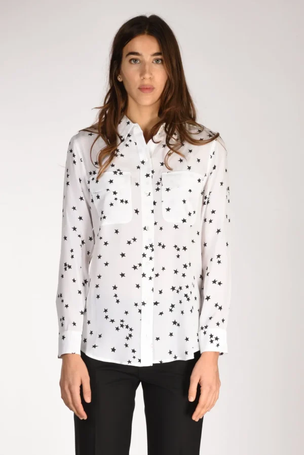 camicia tasche bianco/nero
