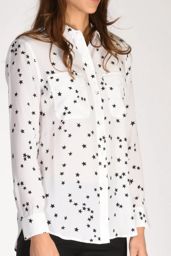 camicia tasche bianco/nero
