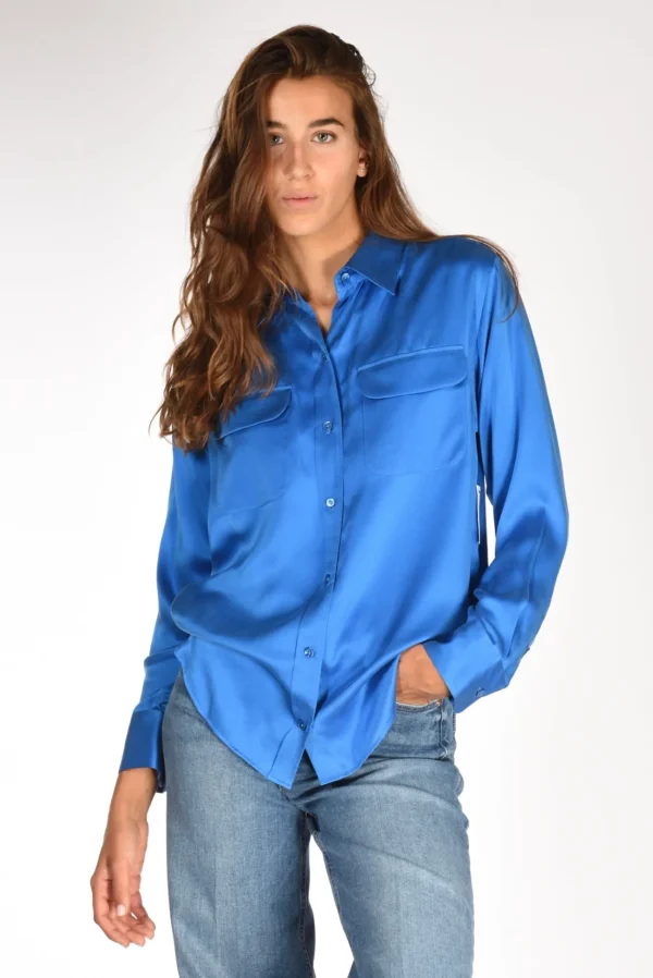 camicia tasche blu chiaro